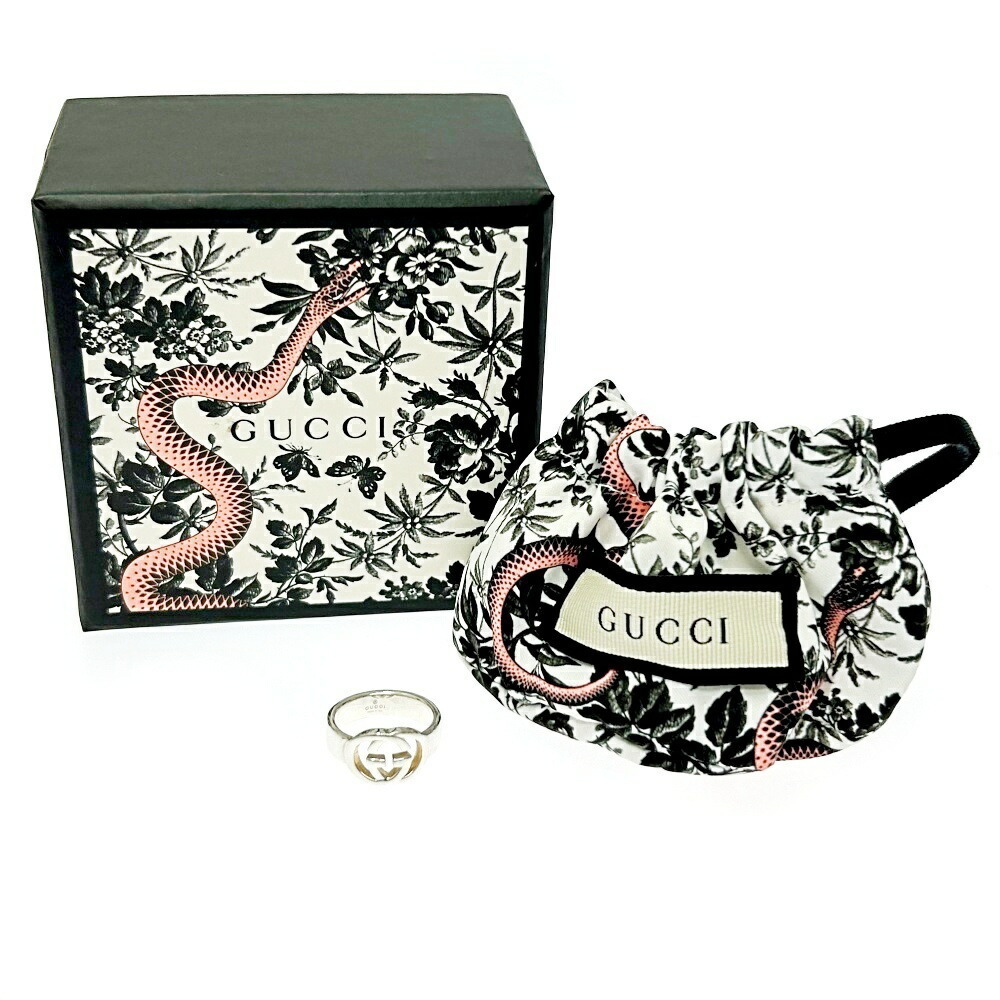 Gucci Silver Interlocking Gg Ring - image 1